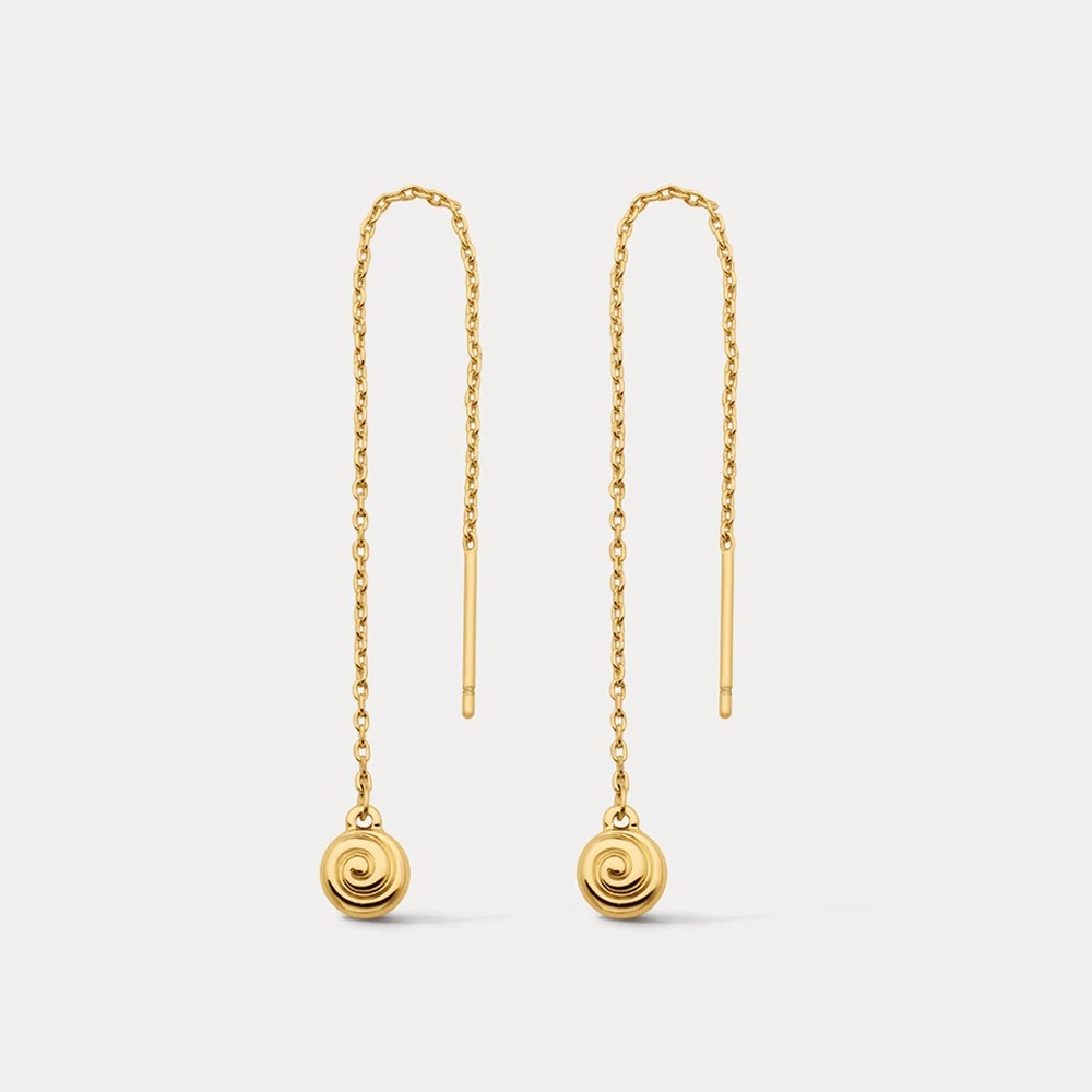 Luv AJ | Seashell Threader Earrings in Gold